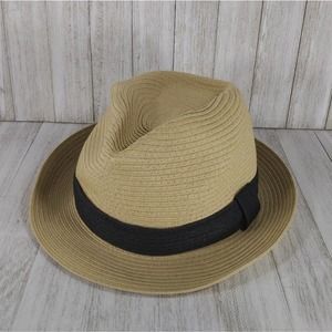 Kathy Jeanne Paper Straw Hat Black Ribbon